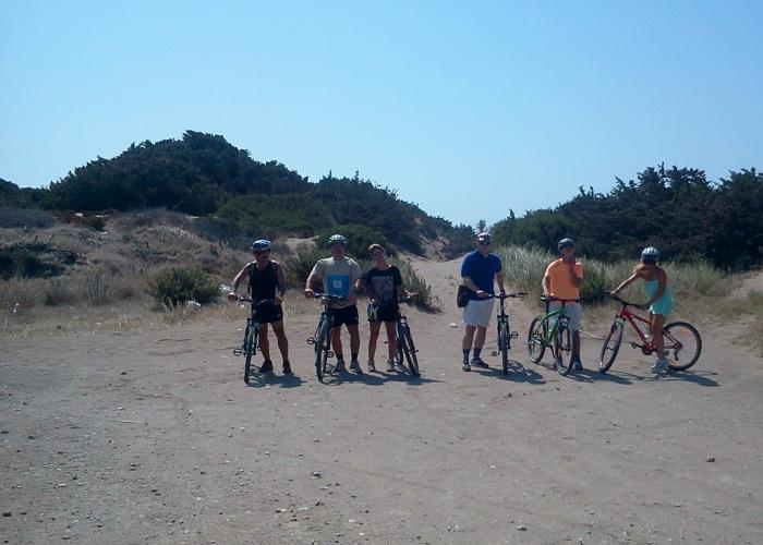 Rhodes city on a bike